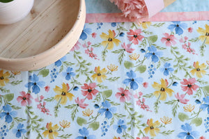 Table Runner - Cosmos Floral - Blue