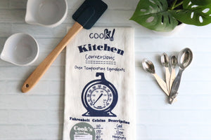 Flour Sack Towel - Kitchen Conversions, Cobalt Blue
