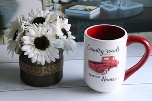 Coffee Mug - Red Truck, Country Roads Take Me Home