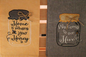 Tea Towel - Welcome to our Hive, Gray