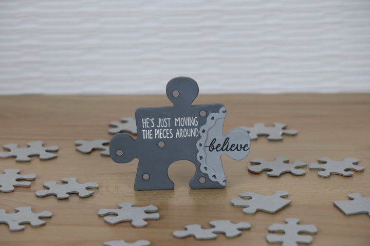Plaque - Puzzle Piece, believe