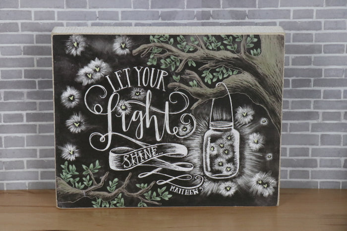 Wall Decor-Chalk Sign - Let Your Light Shine
