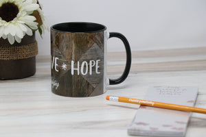 Coffee Mug - FAITH, LOVE, HOPE . . . Black
