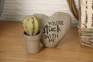 Boulder with Succulent - You're Stuck with Me