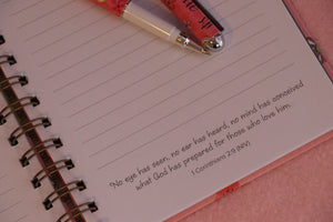 Scripture Journal - It is Well With My Soul - Pink with flowers