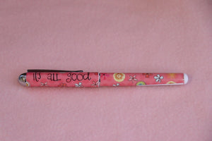 Rollerball Pen - It's All Good Pink flowered pen