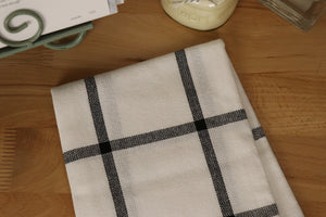 Towel - Windowpane - Black