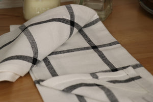 Towel - Windowpane - Black