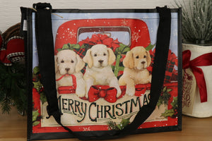 Tote, Gift Bag - Christmas Puppies