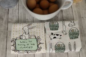Bunnies and Baskets Tea Towel