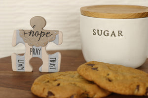 Plaque puzzle piece wait pray trust hope