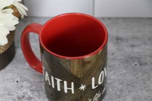 Coffee Mug - FAITH, LOVE, HOPE. . . Red