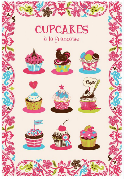 Kitchen Towel - (French Series) CUPCAKES