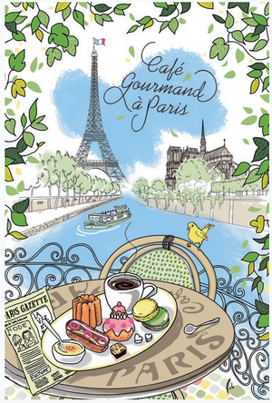 Kitchen Towel French Paris Cafe Gourmand